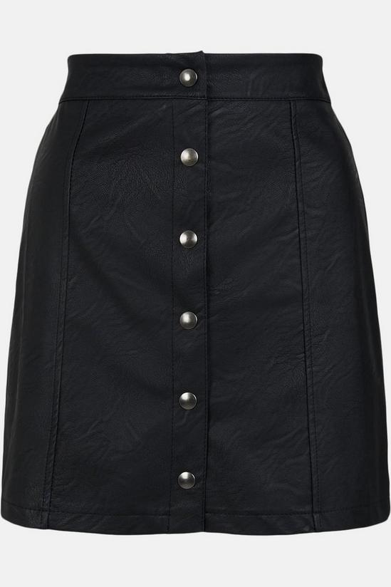 Oasis Button Front PU Skirt 4