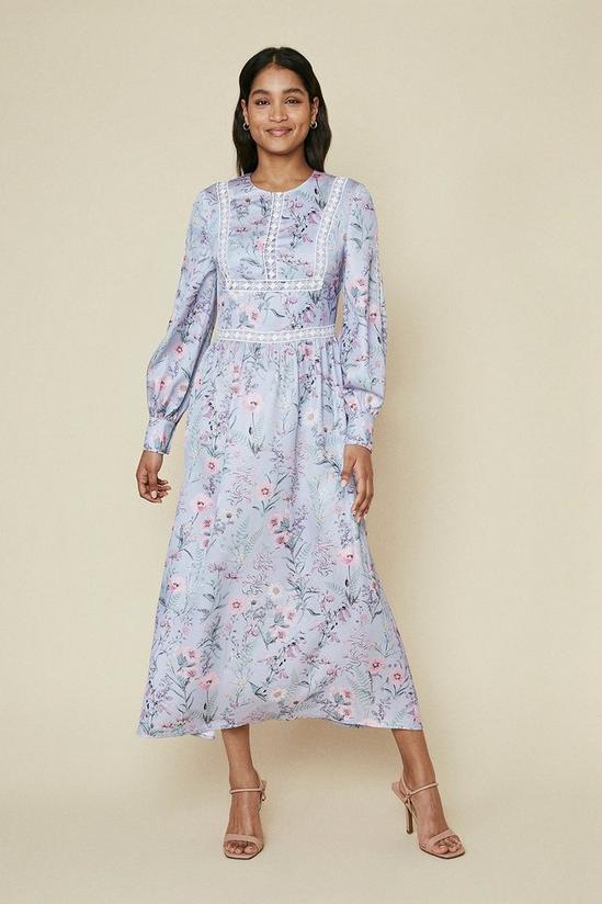 Oasis Floral Printed Trimmed Midi Dress 6