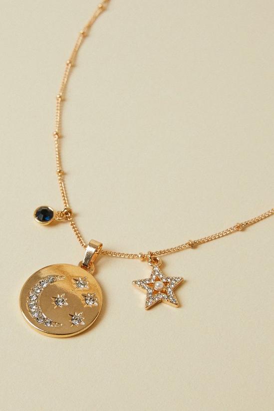 Oasis "Wellness" Star And Moon Charm Necklace 2