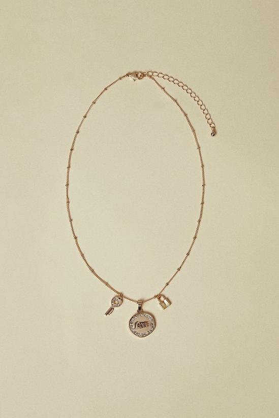 Oasis "Wellness" Love And Lock Charm Necklace 1