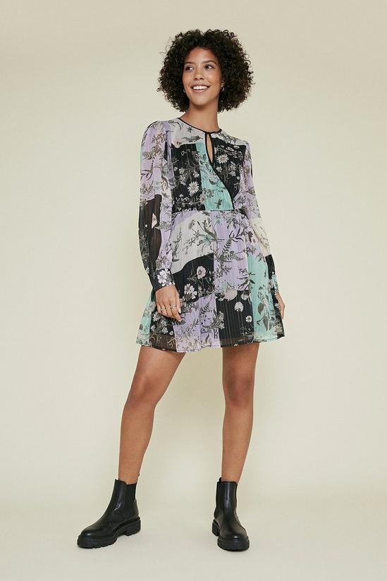 Oasis Patched Print Wrap Skater Dress 1