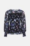 Oasis Butterfly Print Pleated Blouse thumbnail 5