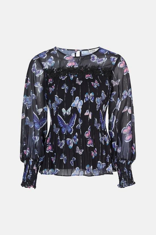 Oasis Butterfly Print Pleated Blouse 5