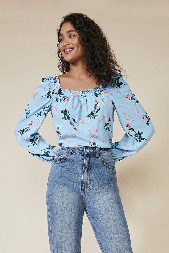 Oasis Floral Square Neck Top 1