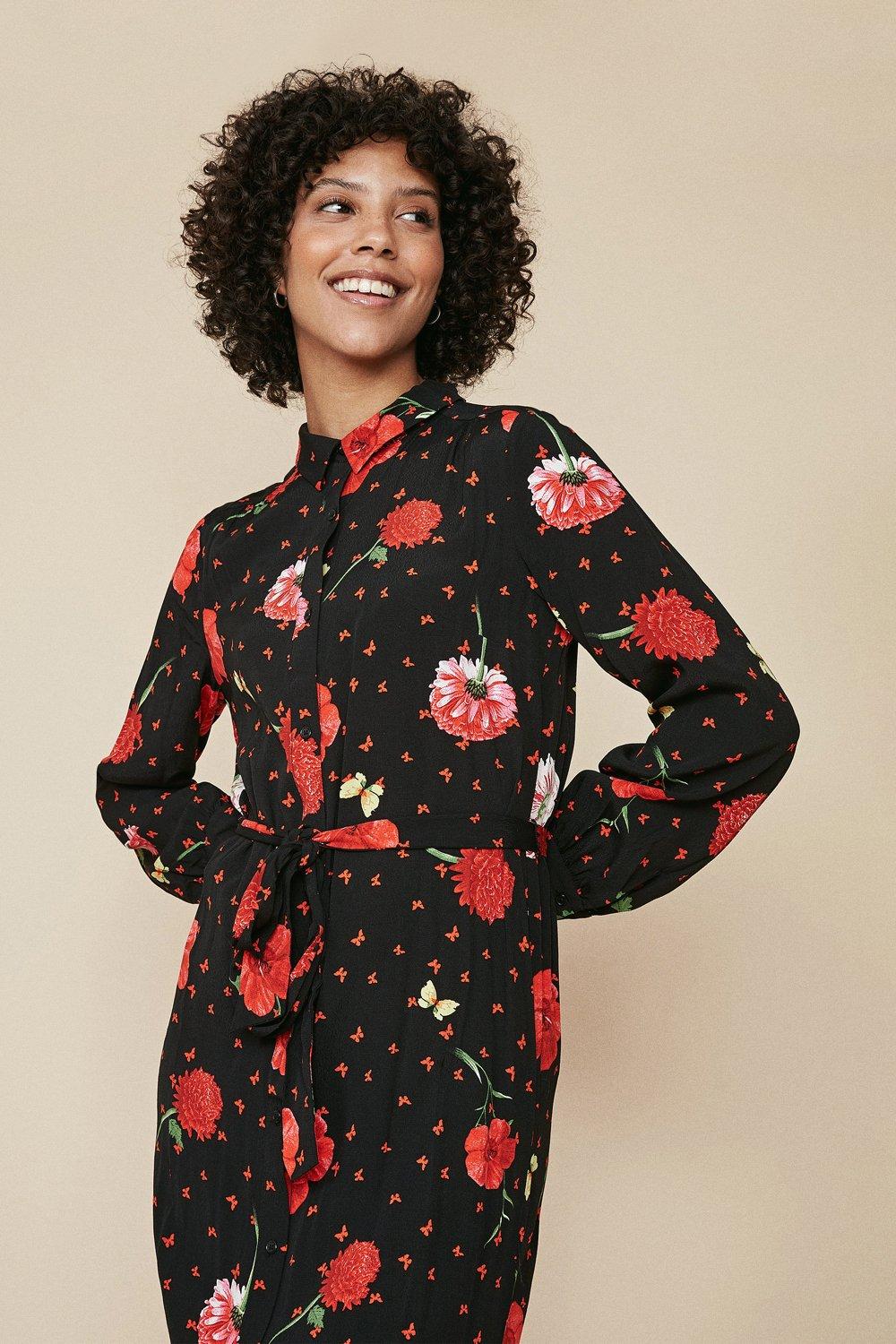 Oasis red 2025 shirt dress