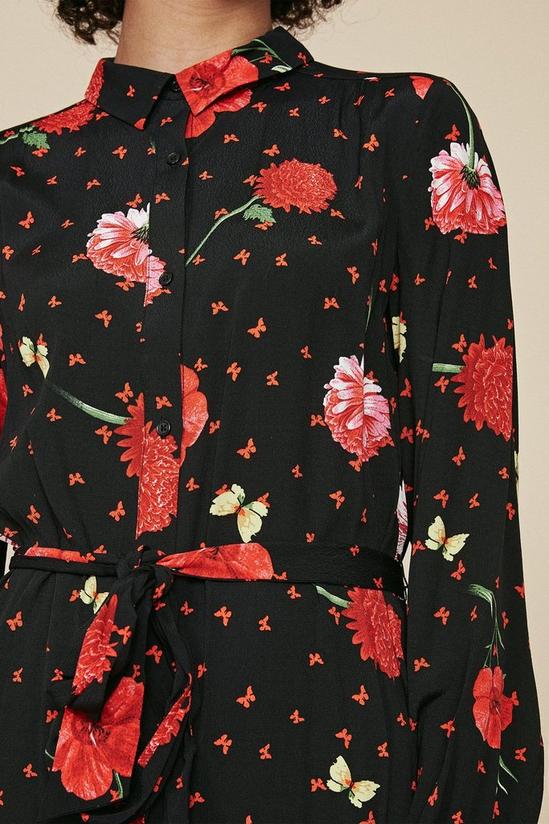 Oasis Red Floral Print Shirt Dress 4