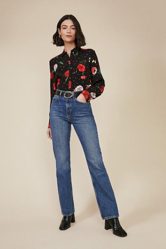 Oasis Red Floral Print Shirt 2