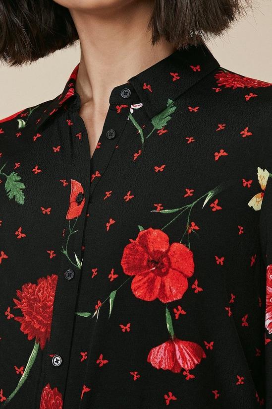 Oasis Red Floral Print Shirt 4