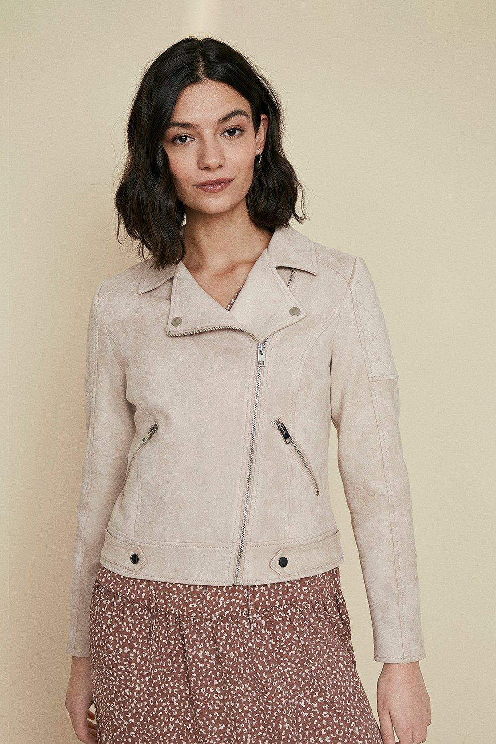 Oasis faux on sale suede biker jacket