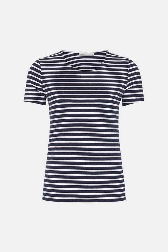 Oasis Cotton Fitted Stripe Crew Neck T Shirt 5