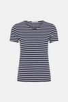 Oasis Cotton Fitted Stripe Crew Neck T Shirt thumbnail 5