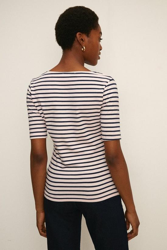 Oasis Cotton Stripe Scoop Neck T Shirt 3