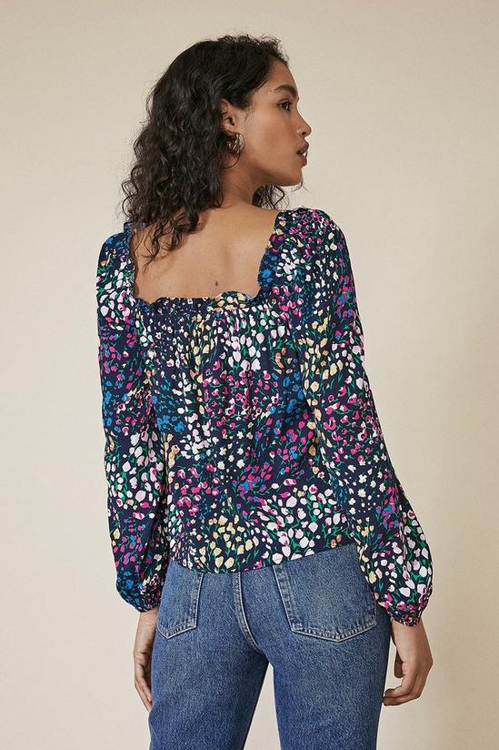 Oasis Ditsy Print Square Neck Top 3