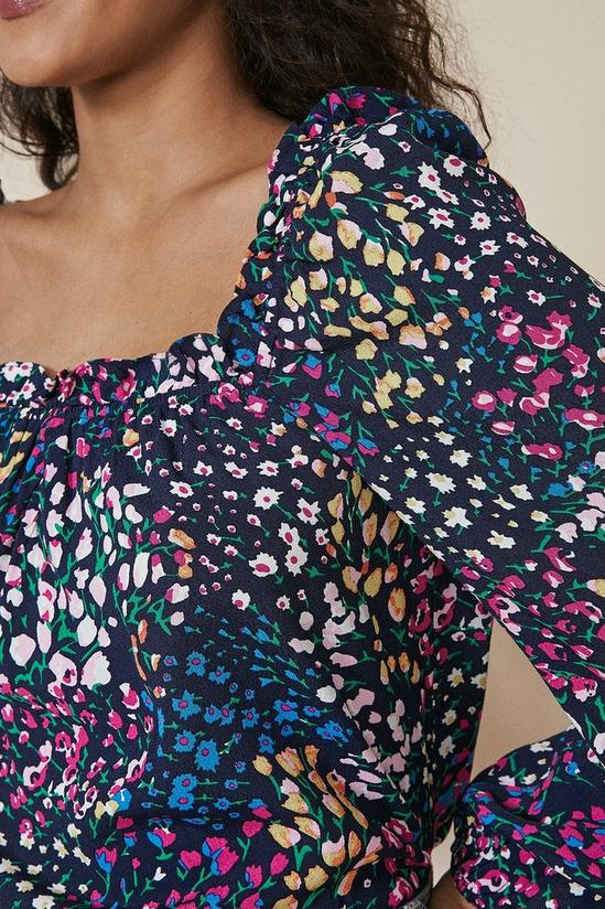 Oasis Ditsy Print Square Neck Top 4