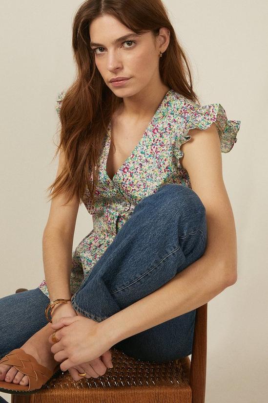Oasis Ditsy Print Cotton Shell Top 1