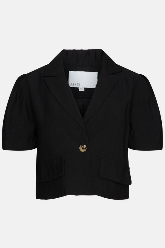 Oasis Cropped Puff Sleeve Tailored Jacket 4