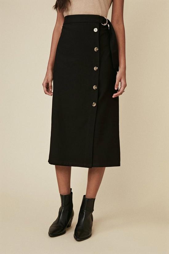 Oasis Button Front Belted Skirt 2
