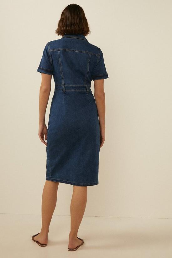 Oasis Short Sleeved 4 Pocket Denim Dress 3