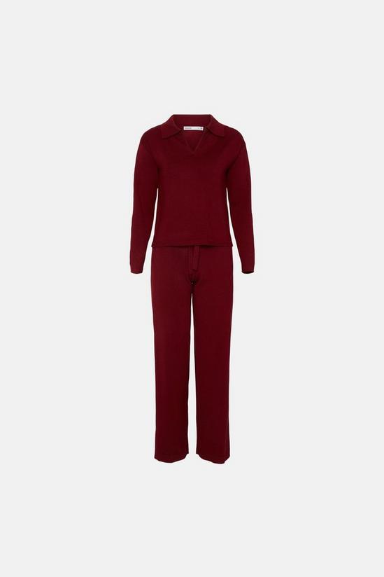 Oasis Collared V Neck Knitted Loungewear Set 4