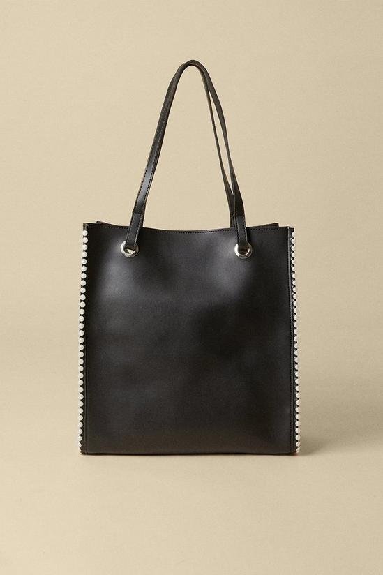Oasis Pearl Trim Faux Leather Tote Bag 1