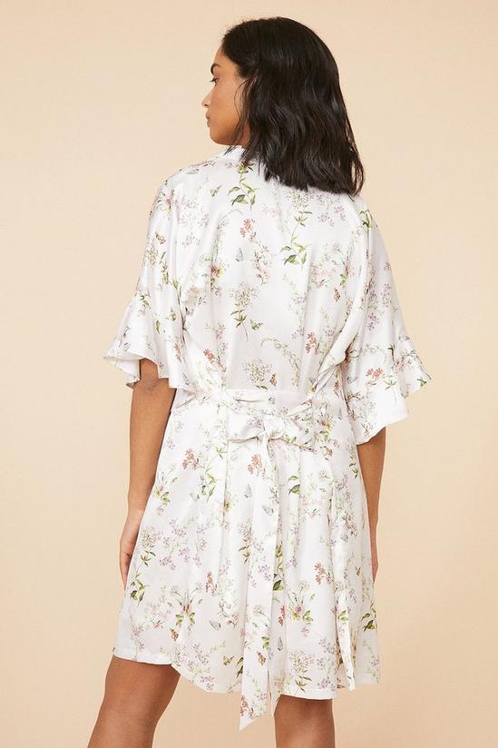 Oasis Frilled Floral Printed Satin Robe 3