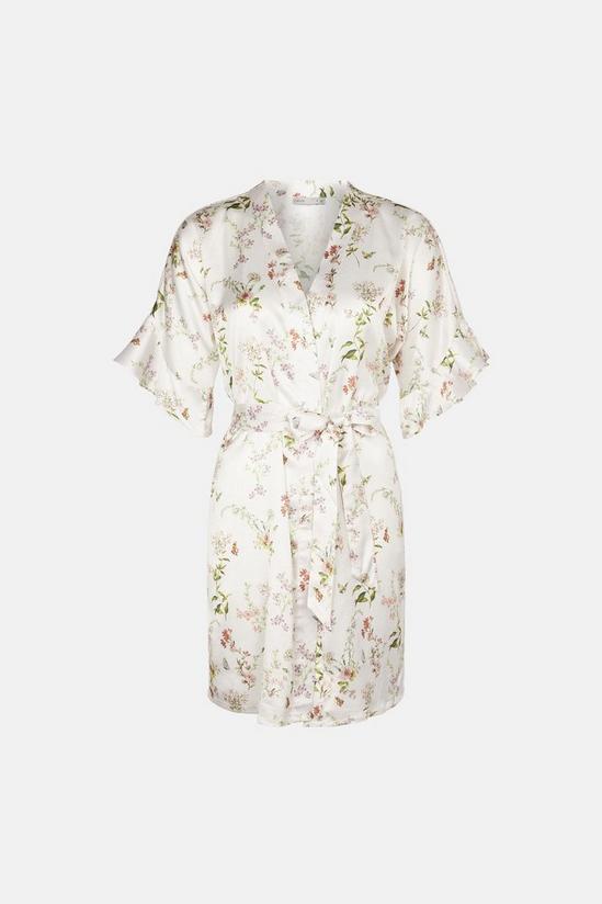 Oasis Frilled Floral Printed Satin Robe 5