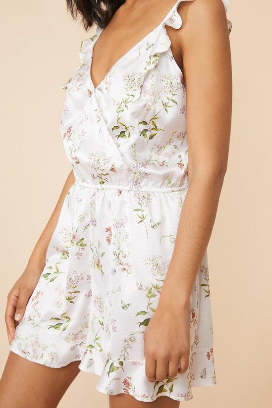 Oasis Frilled Floral Printed Wrap Playsuit 4