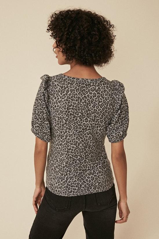 Oasis Animal Cosy Frill Shoulder Top 3