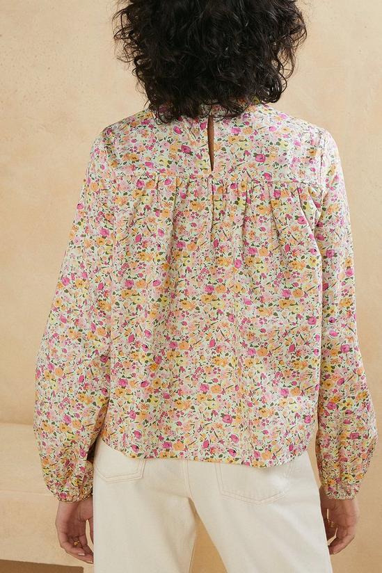 Oasis Floral Ditsy Print Pintuck Trim Blouse 3