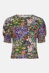 Oasis Floral Shirred Cuff T-shirt thumbnail 5