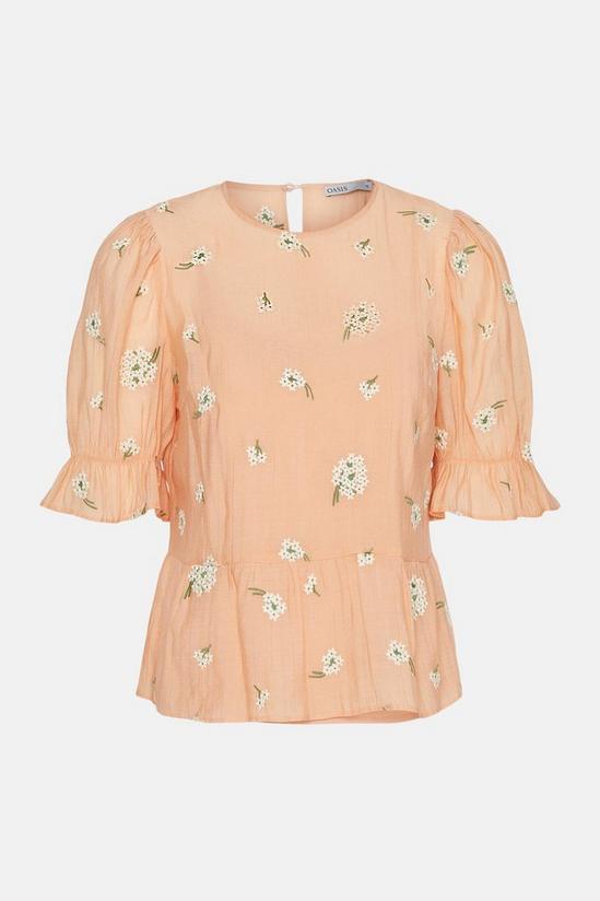 Oasis Flower Embroidered Puff Sleeve Top 5