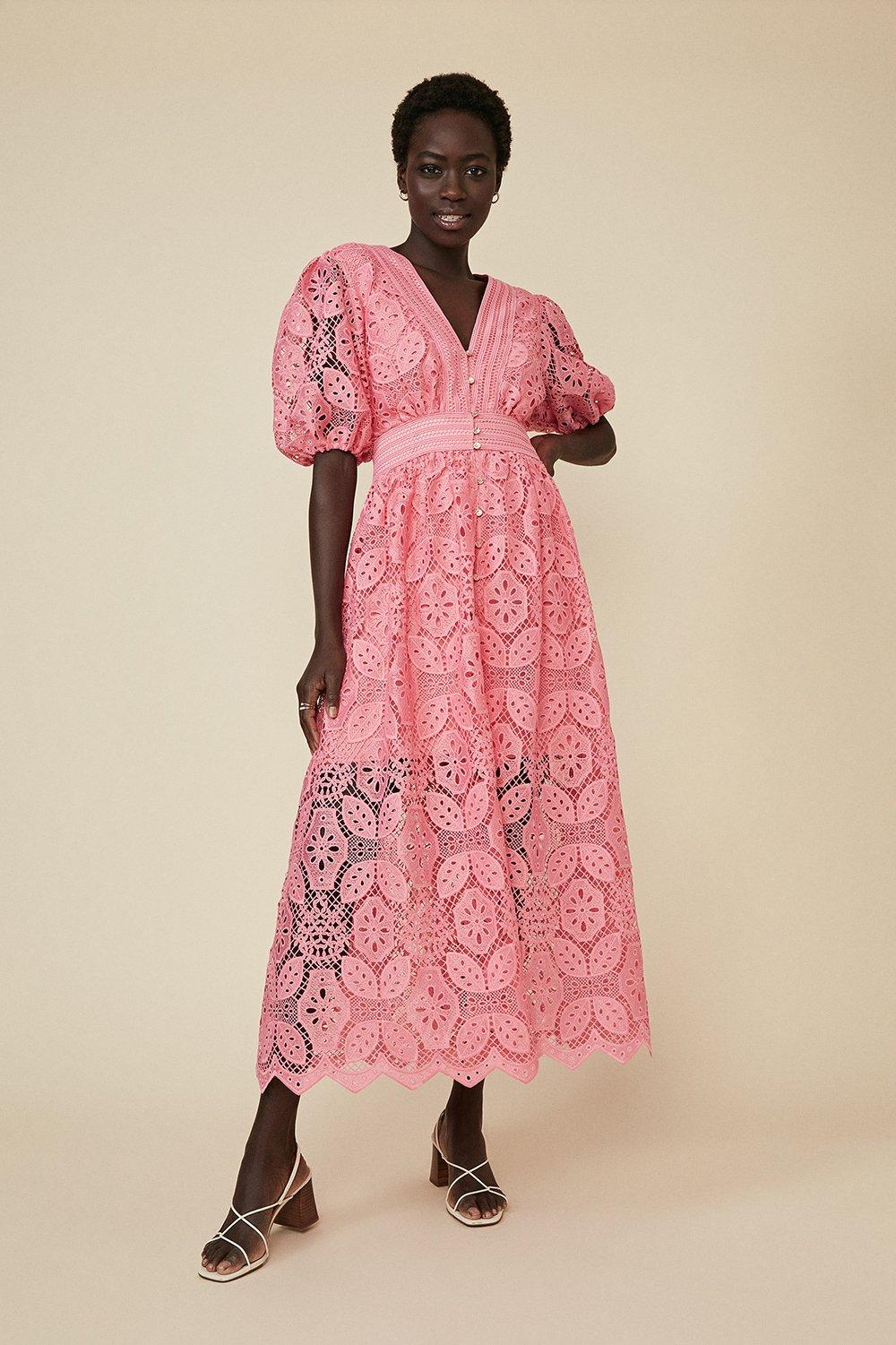 Oasis pink cheap lace dress