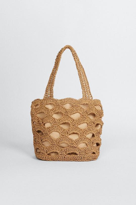 Oasis Straw Cut Out Shoulder Beach Bag 1