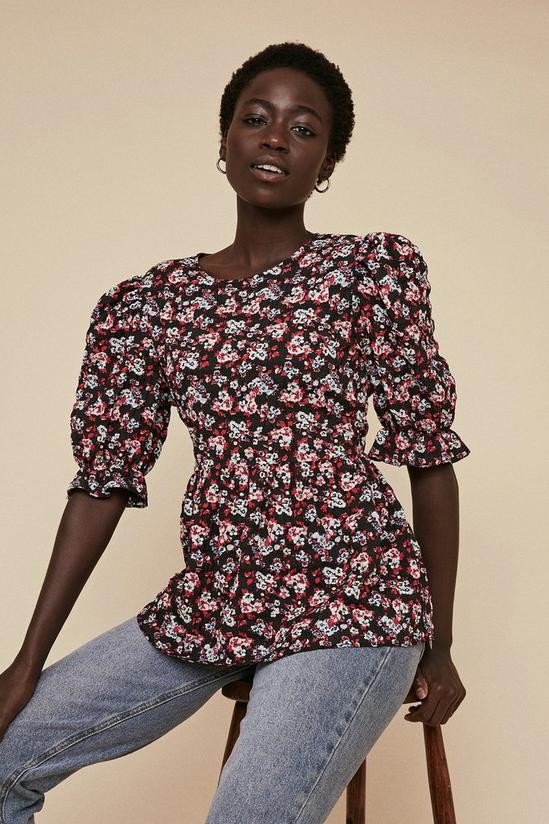 Oasis Floral Print Puff Sleeve Top 1
