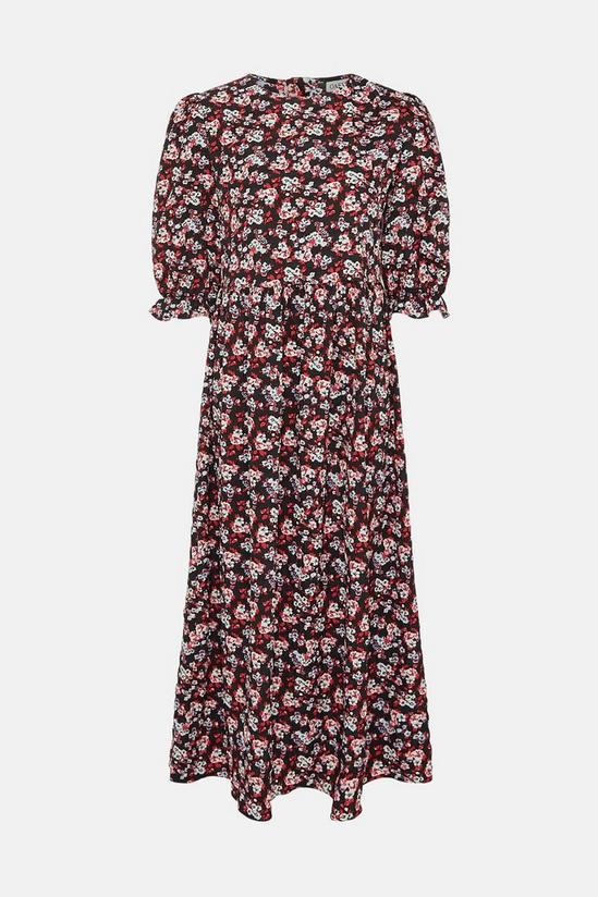 Oasis Floral Printed Puff Sleeve Midi Dress 5