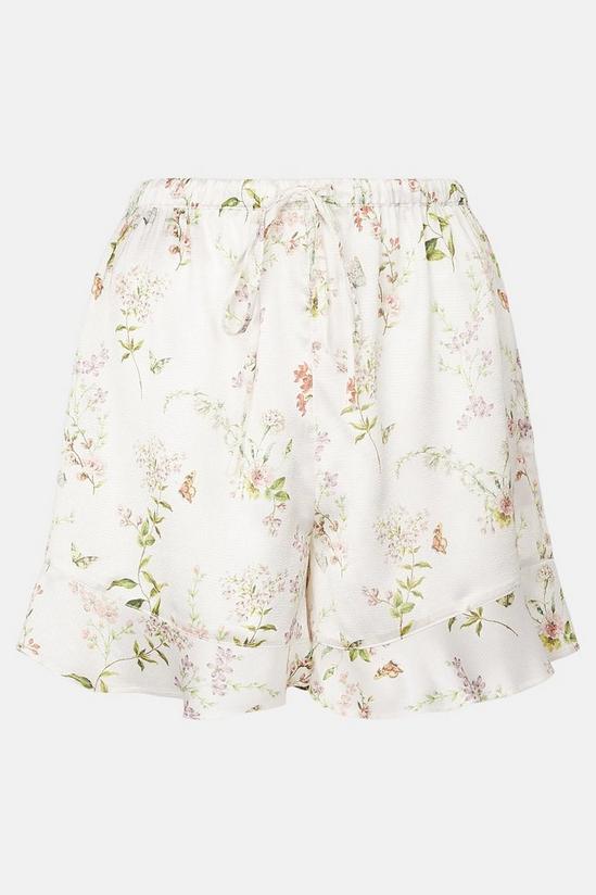 Oasis Frilled Floral Printed Satin Shorts 5