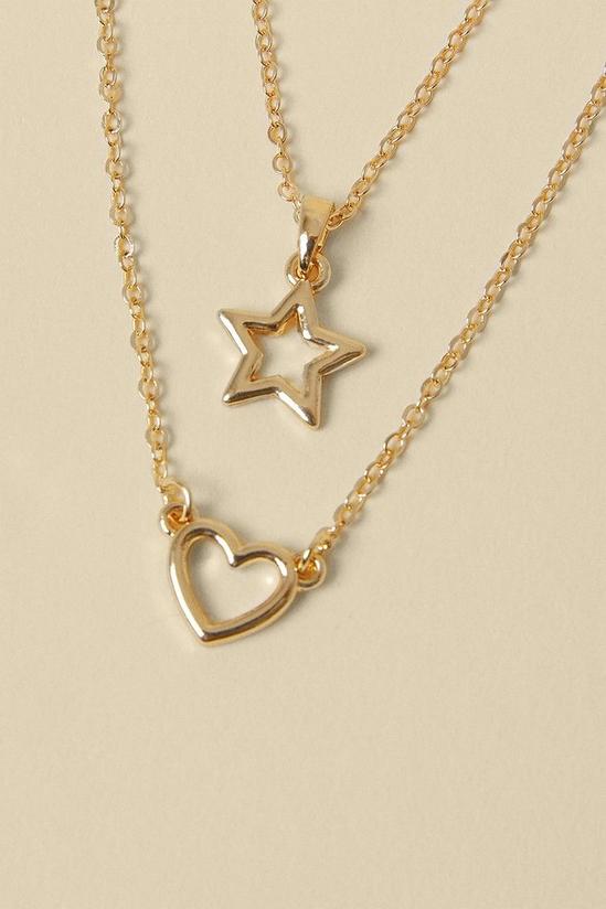 Oasis Star And Heart Layered Short Necklace 2