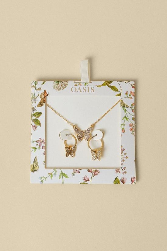 Oasis Butterfly Necklace And Earring Gift Set 1
