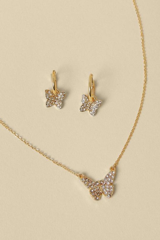 Oasis Butterfly Necklace And Earring Gift Set 2
