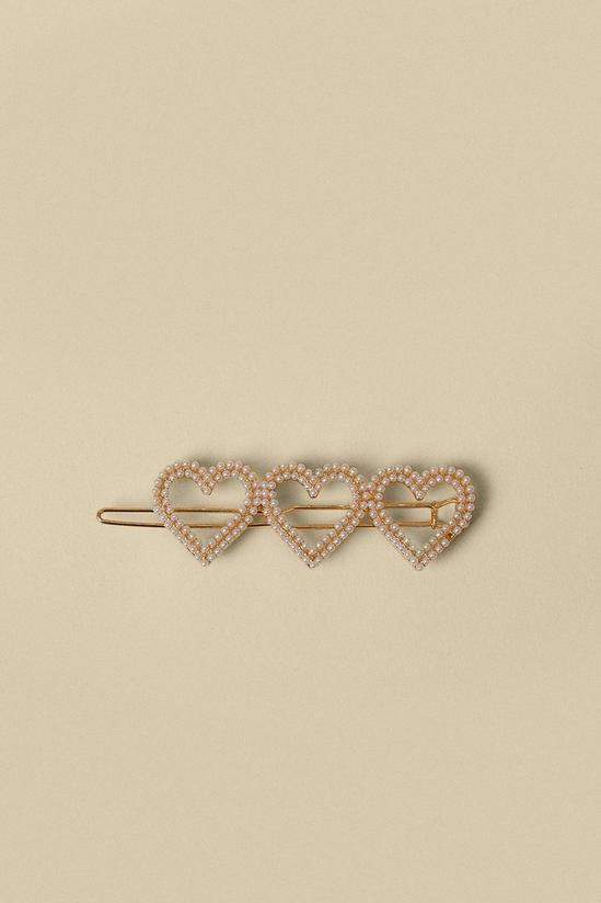 Oasis Pearly Heart Hair Slide 1