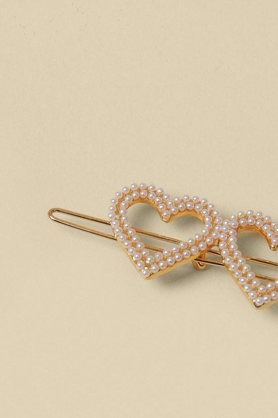Oasis Pearly Heart Hair Slide 2