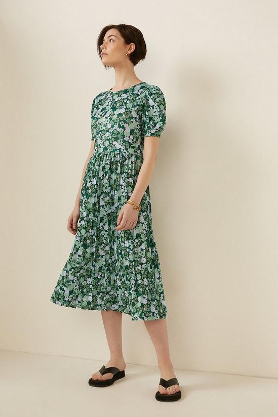 Oasis Floral Pleated Midi Dress 2