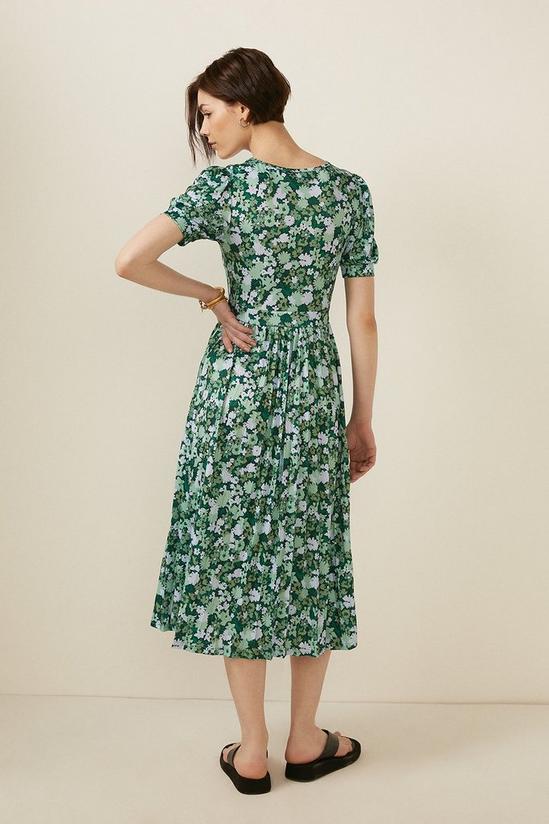 Oasis Floral Pleated Midi Dress 3