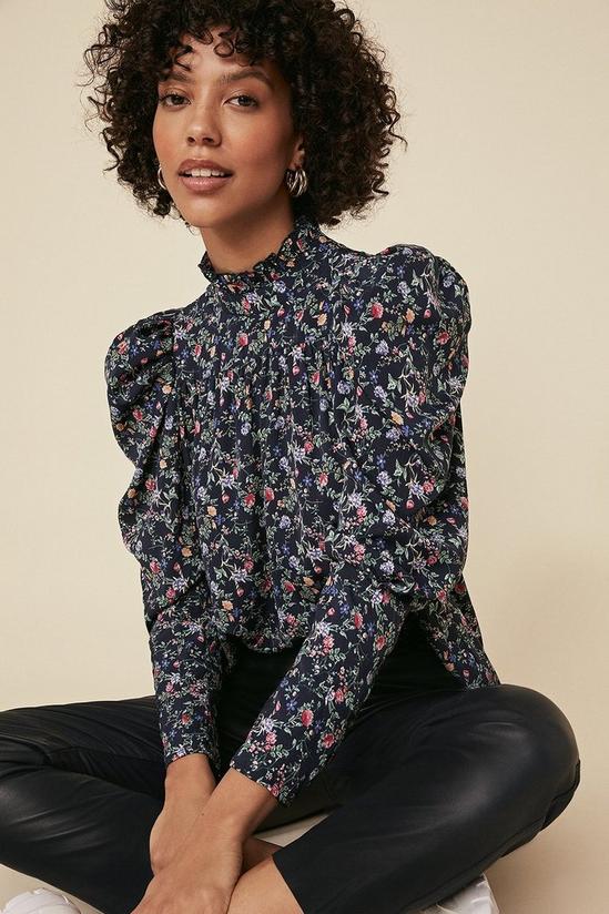 Oasis Floral Puff Sleeve Blouse 1