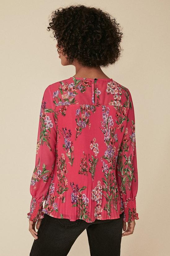 Oasis Printed Pleated Trim Detail Blouse 3