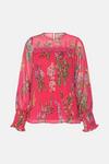 Oasis Printed Pleated Trim Detail Blouse thumbnail 5