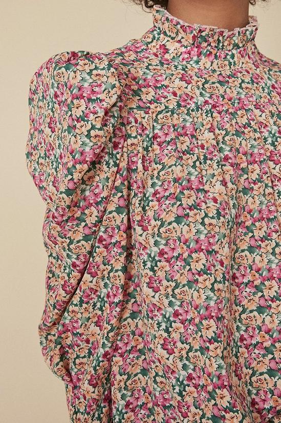 Oasis Floral Puff Sleeve Blouse 4