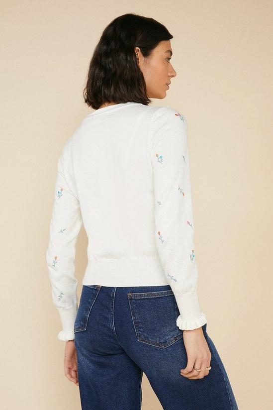 Oasis Ditsy Floral Embroidered Crew Jumper 3