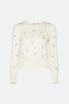 Oasis Ditsy Floral Embroidered Crew Jumper thumbnail 5