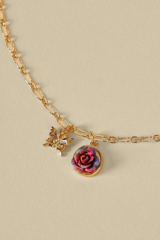 Oasis Rose And Butterfly Necklace 2